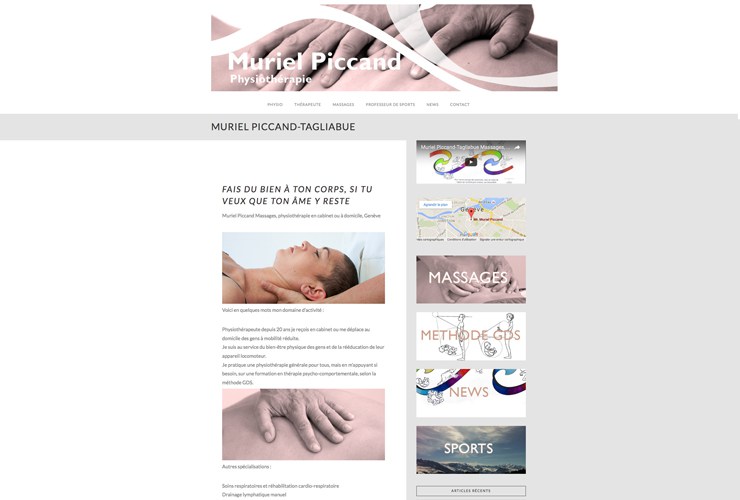 Site web physiothérapeute Genève